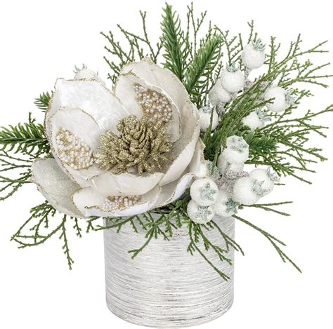 Amazon Dilatata Inch White Christmas Table Centerpiece