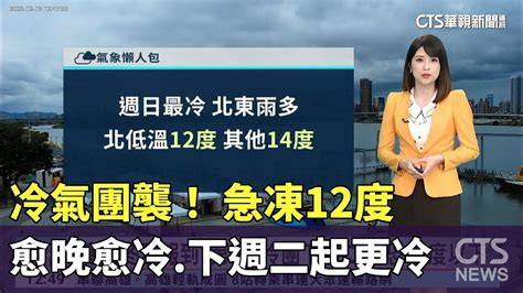 急凍12度！ 冷氣團襲愈晚愈冷 下週二起更冷｜華視生活氣象｜華視新聞 20231216 Youtube