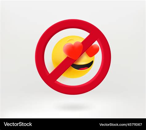 No love concept with emoji 3d Royalty Free Vector Image