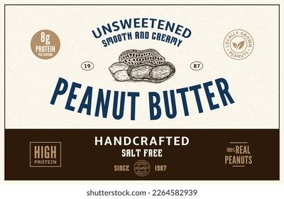 Peanut Butter Label Packaging Design Template Stock Vector (Royalty ...