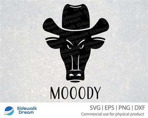 Mooody Svg Feeling Moody Cow Svg Mooody Cow Svg Farm Svg Cowboy Svg Cow