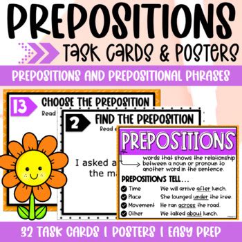 Prepositions Task Cards Prepositional Phrases By Uniquely Upper