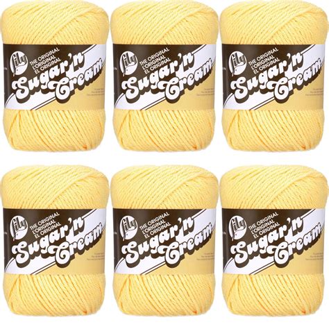 Spinrite Lily Sugar N Cream Yarn Solids Yellow Pack Of Piece