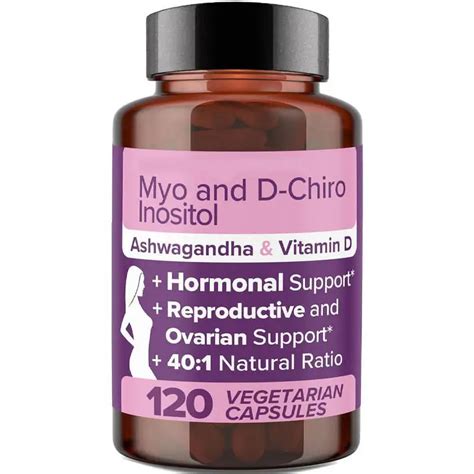 Myo D Chiro Inositol Capsules Vitamin D3 Ashwagandha Blend For