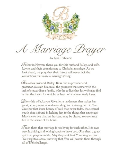 Marriage Prayer, Wedding Gift, Bridal Shower Gift, Digital Download, Gifts for the Bride and ...