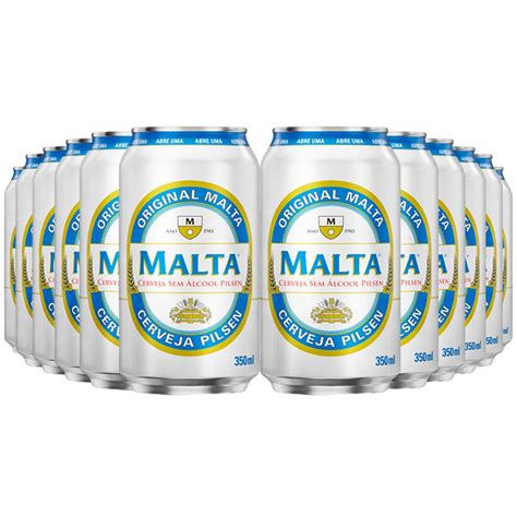 Cerveja sem álcool Pilsen Malta Lata 350ml Nacional 12 unidades