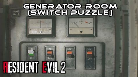 Resident Evil 2 RE2 Remake I Generator Room Switch Puzzle Solution