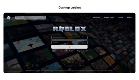 Roblox Login Page Redesign Ui Design On Behance