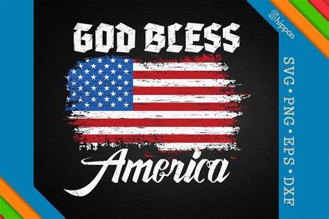 God Bless America 4th Of July Us Flag By Unlimab Thehungryjpeg