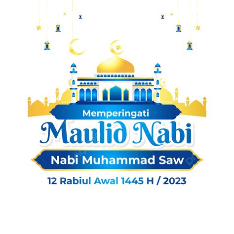 Kartu Ucapan Maulid Nabi Muhammad H Dengan Hiasan Lampion