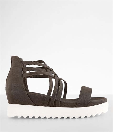 Very G Joss Flatform Sandal Womens Shoes In Grey Buckle