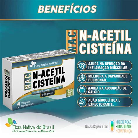 Kit 3x NAC N Acetilcisteina 600mg 30 Capsulas Cada Flora Nativa