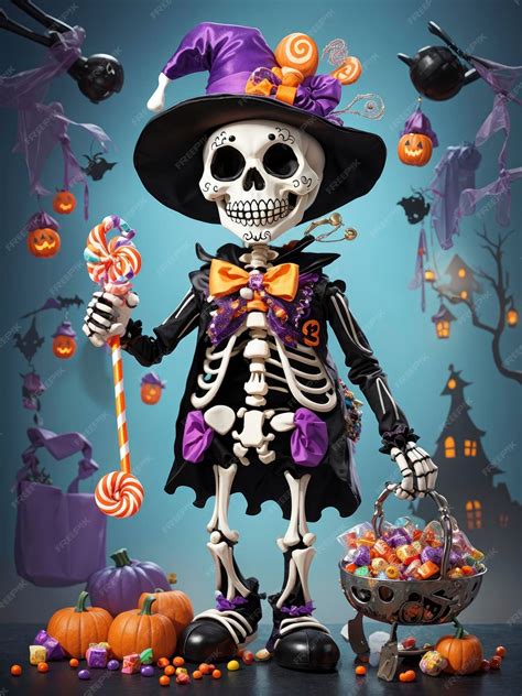 Premium AI Image | Halloween Skeleton Cartoon