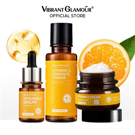 VIBRANT GLAMOUR Vitamin C Whitening Set Facial Essence Toner Serum