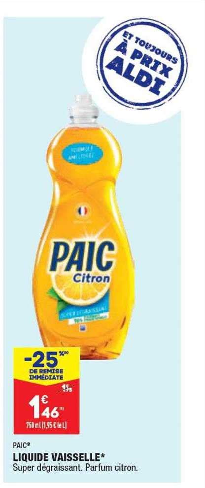 Promo Liquide Vaisselle Paic Chez Aldi Icatalogue Fr