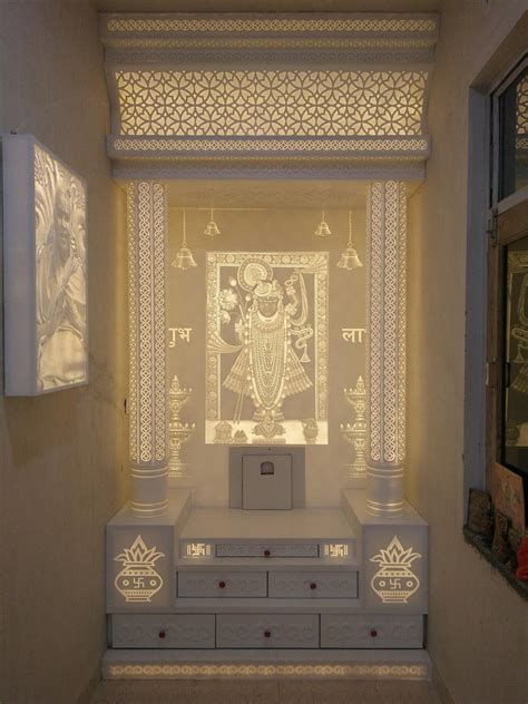 White Glossy D Shrinathji Corian Mandir For Home At Rs Sq Ft In