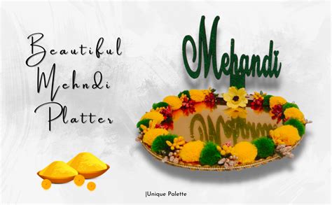 Buy Unique Palette Wood Beautiful Haldi Mehndi Platter Decoration