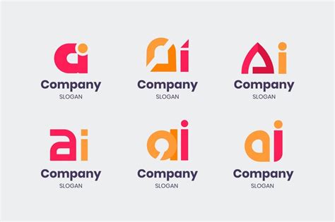 Free Vector | Flat ai logo templates set