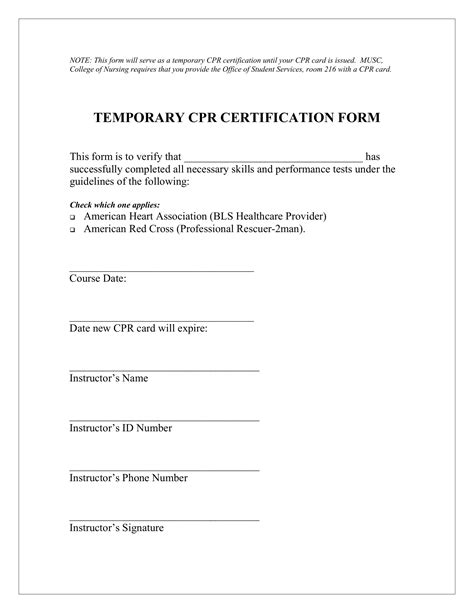 Cpr Certification Form ≡ Fill Out Printable Pdf Forms Online