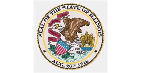 Illinois State Seal Classic Round Sticker Zazzle