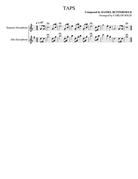 Taps By Carlit0churrit0 Sheet Music For Saxophone Alto Saxophone Soprano Woodwind Duet