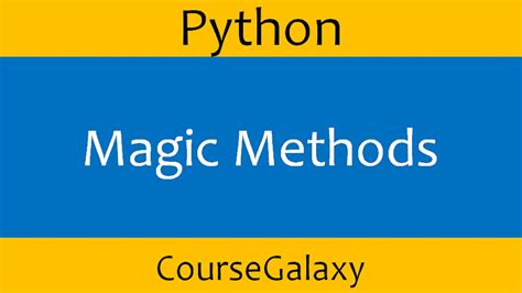 Magic Dunder Methods In Python YouTube