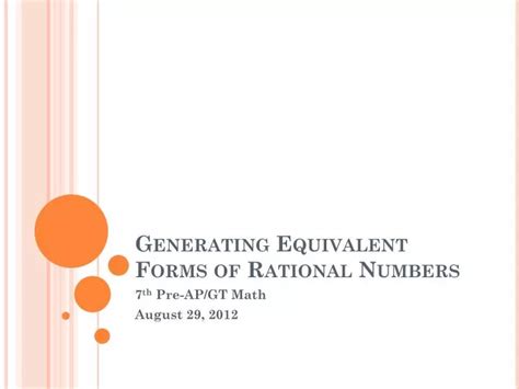 Ppt Generating Equivalent Forms Of Rational Numbers Powerpoint Presentation Id 6856611