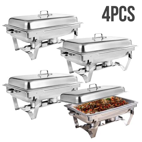 4 Pcs 8quart Stainless Steel Chafer Full Size Chafer Chafing Dish