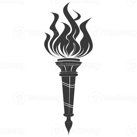 Ai Generated Silhouette Torch Black Color Only 40735090 Png