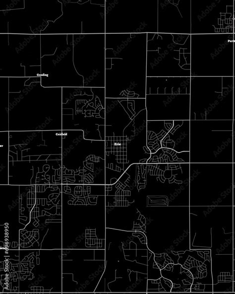 Erie Colorado Map, Detailed Dark Map of Erie Colorado Stock ...