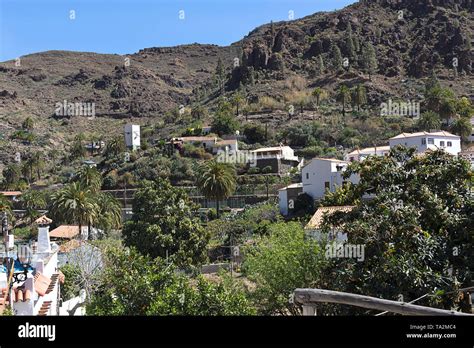 Gran Canaria The Mountain Village Of Fataga Whitewashed Canarian