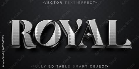 Silver Royal Vector Fully Editable Smart Object Text Effect เวกเตอร์