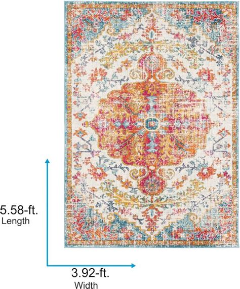 Artistic Weavers Odelia Vintage Bohemian Area Rug Square Orange