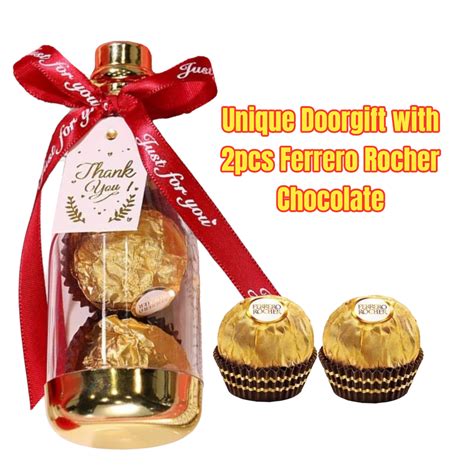 Doorgift With Ferrero Rocher Chocolate Cute Champagne Bottle Gift Min