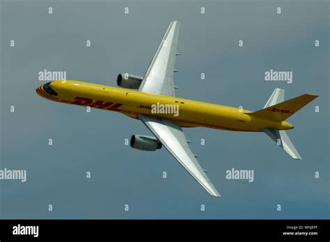 Dhl Air Boeing 757 G Bmrd Cargo Transport Jet Plane Flying At An