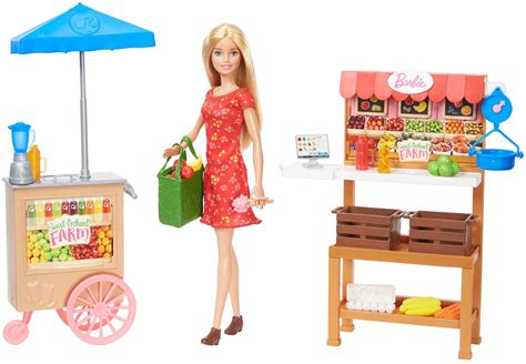 Barbie Sweet Orchard Farm Farmers Market with Barbie Doll Playset ...