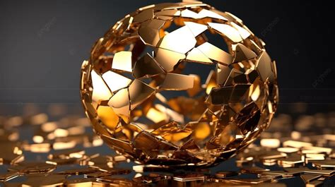 Low Poly Metal Sphere With A Chaotic Structure A 3d Abstract Rendering