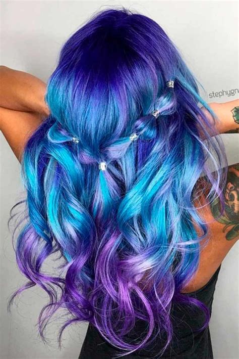 35 Blue Ombre Hair Styles For Daring Women Blue Ombre Hair Hair Color Purple Purple Ombre Hair