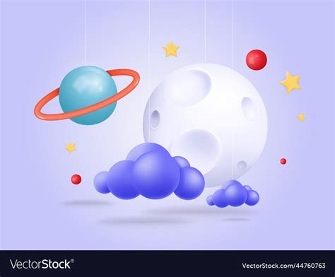 Creative galaxy space poster design 3d Royalty Free Vector