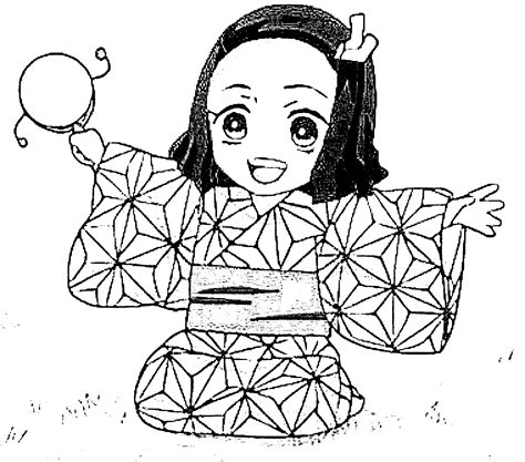 Nezuko Kamado 17 from Demon Slayer coloring page