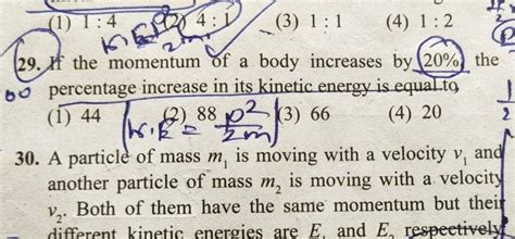 If The Momentum Of A Body Increases By The Percentage Increase