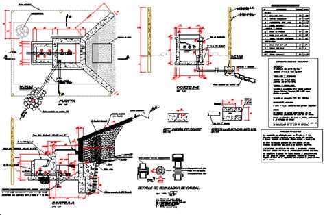 Planos de Captación para agua potable de ladera en DWG AUTOCAD Red