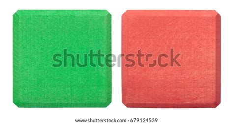 Blank Green Red Wooden Blocks Isolated Stock Photo 679124539 Shutterstock