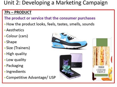 BTEC Level 3 Unit 2 Developing A Marketing Campaign 7Ps Teaching