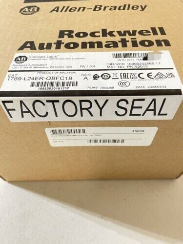 Pc New Allen Bradley L Er Qbfc B Compactlogix Kb Di O Ai O