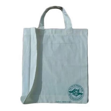 White Loop Handle Promotional Cotton Carry Bag For Shopping Capacity