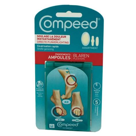 COMPEED 5 Pansements Ampoules Assortiment 3 Formats 3574660720242