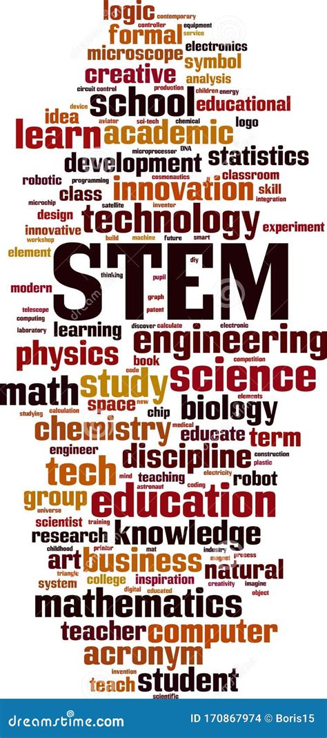 stem word cloud stock vector illustration  skill