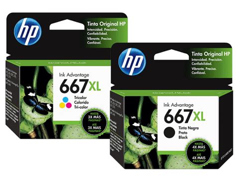 Kit De Cartuchos De Tinta HP 667XL Advantage Tricolor Negro Original