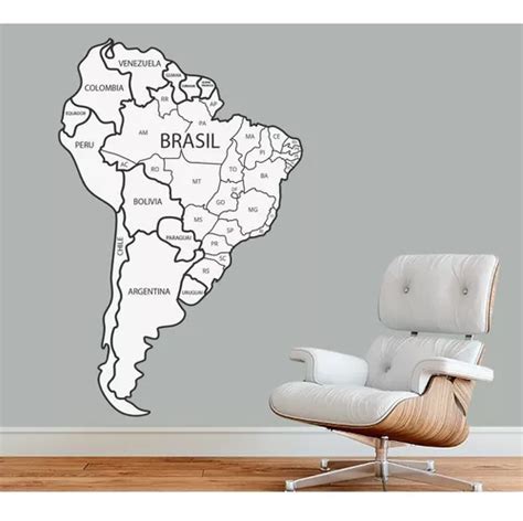 Adesivo Mapa America Do Sul Parcelamento Sem Juros